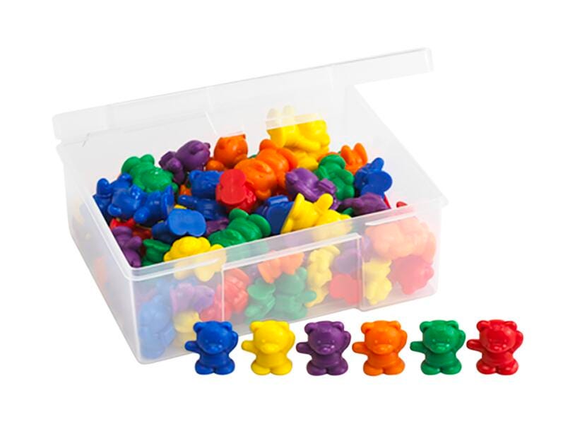 School Smart Backpack Bear Counters, 6 Colors, 300 Pieces